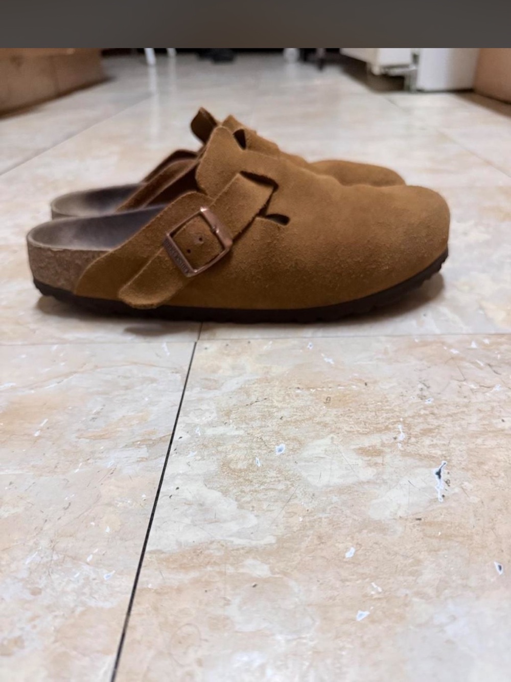 Birkenstock Clogs-Brown Suede